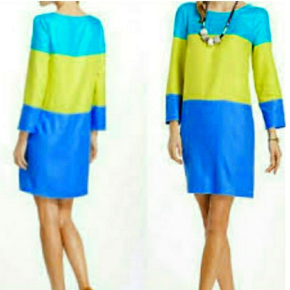 Anthropologie Maeve Color block Shift Dress Size 12 Mini Casual